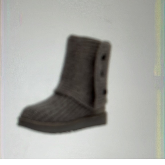 UGG Women's Classic Cardy Grey Knit Sweater Button Boot Size 8 - Picture 5 of 11